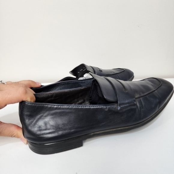 Zegna, deep navy blue leather size 9 - Picture 9 of 10